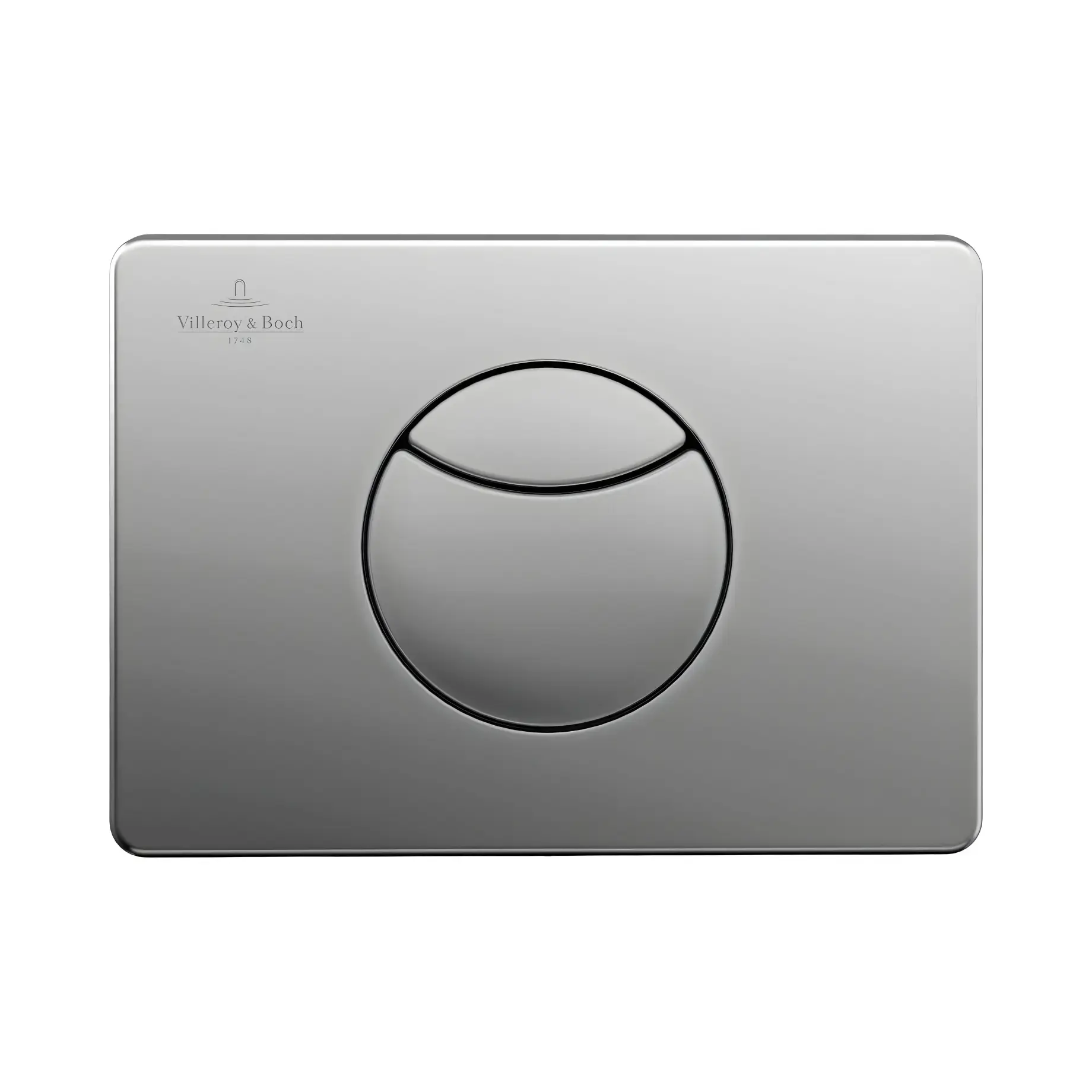Змивна клавіша ViConnect 100S Villeroy & Boch 92248569 Matt Chrome 20.5 x 14.5 x 6.4 см — вид на білому тлі