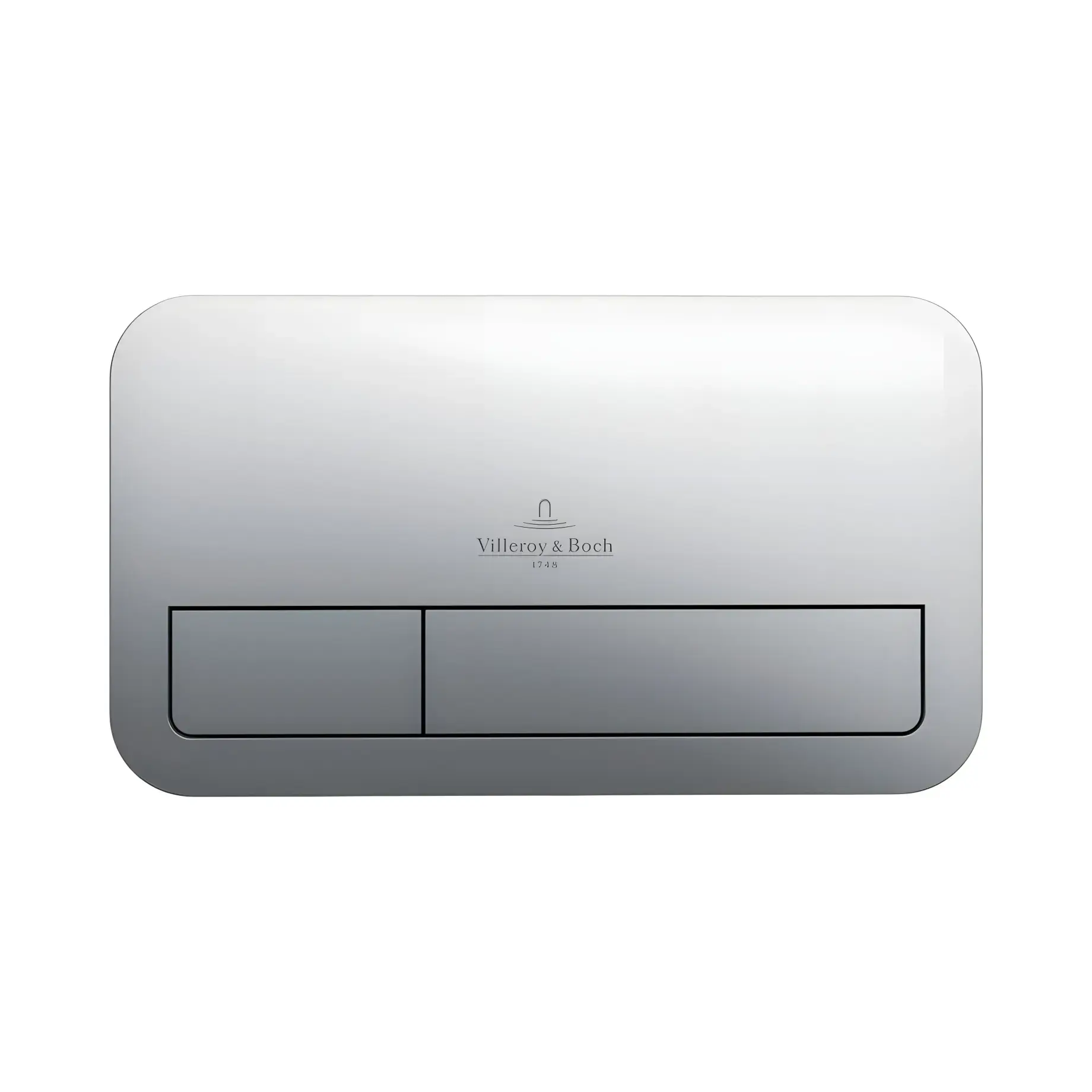 Змивна клавіша ViConnect 200S Villeroy & Boch 92249069 Matt Chrome 25.3 x 14.5 x 1 см — вид на білому тлі