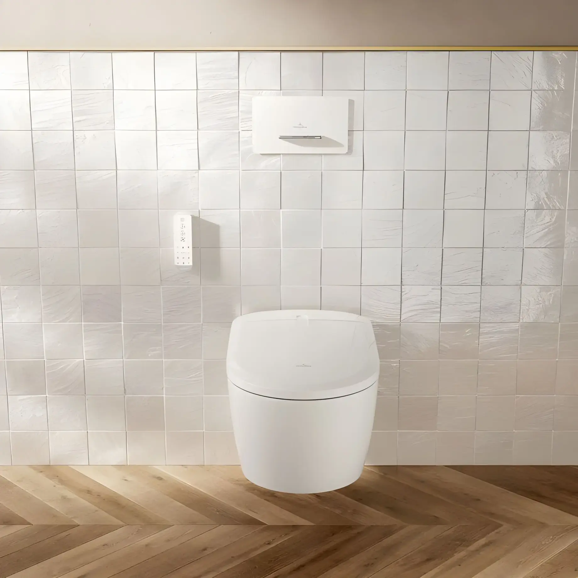 Змивна клавіша Supreo ViConnect Villeroy & Boch V99442RE Glass Glossy White — вид спереду