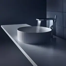 Змішувач для раковини MyEdition Axor 47020000 Chrome / Mirror Glass — вид спереду