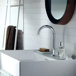 Змішувач для умивальника One Select 170 з донним клапаном push-open Axor 48020000 Chrome — вид спереду