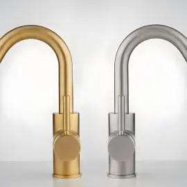 Змішувач для раковини Kobuk Bugnatese 2213OS Gold Brushed — вид ззаду