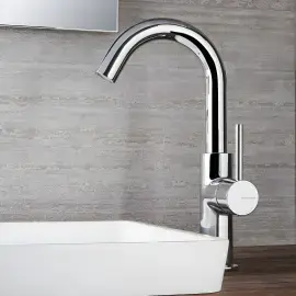 Змішувач для раковини Kobuk Bugnatese 2213SCR Chrome — вид спереду