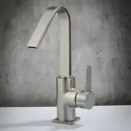 Змішувач для раковини Morse Bugnatese 1013SCNS Nickel Brushed — вид спереду