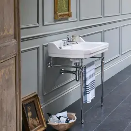 Умывальник с консолью Edwardian Burlington B51TH+T23ACHR Chrome — вид спереди