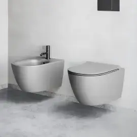 Біде підвісне Sfera Catalano 0518551023 Cemento Satinato — вид спереду