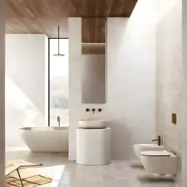 Біде підвісне Sfera Catalano 0518551029 Sabbia Satinato — бічний ракурс