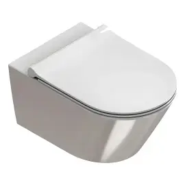 Унітаз підвісний Zero Catalano 0111550041 + 0551200001 Bianco / Argento — вид на білому тлі