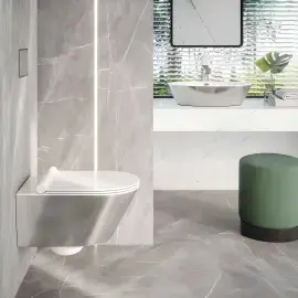 Унітаз підвісний Zero Catalano 0111550041 + 0551200001 Bianco / Argento — вид спереду