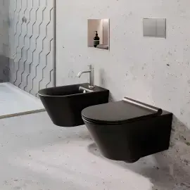 Біде підвісне Zero Catalano 0118551022 Nero Satinato — бічний ракурс