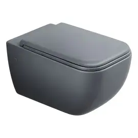 Унітаз підвісний Shui Comfort Cielo SHCOVSKCM + CPVSHCOTFCM Cemento — вид на білому тлі