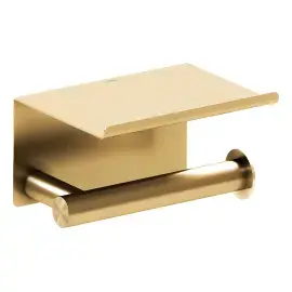 Тримач туалетного паперу з поличкою Architect Cosmic WJC235A0059040 Gold Brushed — вид на білому тлі