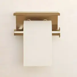 Тримач туалетного паперу з поличкою Architect Cosmic WJC235A0059040 Gold Brushed — бічний ракурс