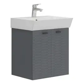 Тумба з умивальником Flow Devit 484050A Anthracite Matt — вид на білому тлі