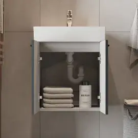 Тумба з умивальником Flow Devit 484050A Anthracite Matt — ракурс 3/4