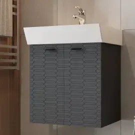 Тумба з умивальником Flow Devit 484050A Anthracite Matt — бічний ракурс