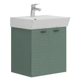 Тумба з умивальником Flow Devit 484050E Green Matt — вид на білому тлі