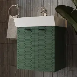 Тумба з умивальником Flow Devit 484050E Green Matt — вид спереду