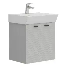 Тумба з умивальником Flow Devit 484050G Grey Matt — вид на білому тлі