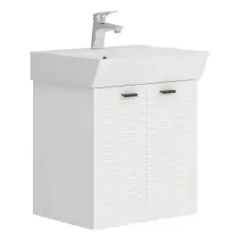Тумба з умивальником Flow Devit 484050W White Matt — вид на білому тлі