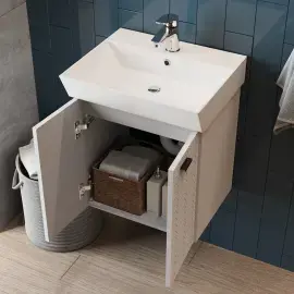 Тумба з умивальником Flow Devit 484050W White Matt — вид згори