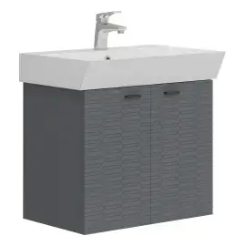 Тумба з умивальником Flow Devit 484060A Anthracite Matt — вид на білому тлі