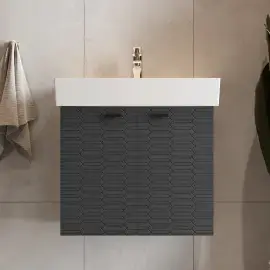 Тумба з умивальником Flow Devit 484060A Anthracite Matt — вид спереду