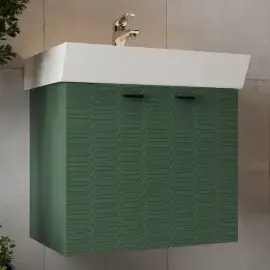 Тумба з умивальником Flow Devit 484060E Green Matt — бічний ракурс