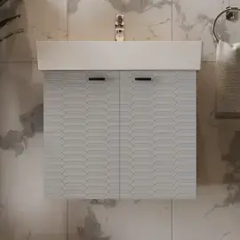 Тумба з умивальником Flow Devit 484060G Grey Matt — вид спереду