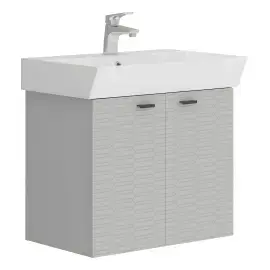 Тумба з умивальником Flow Devit 484060G Grey Matt — вид на білому тлі