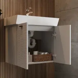 Тумба з умивальником Flow Devit 484060W White Matt — вид згори