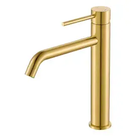 Змішувач для раковини, високий Flow Devit 550533BG Brushed Gold — вид на білому тлі