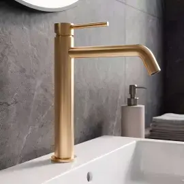 Змішувач для раковини, високий Flow Devit 550533BG Brushed Gold — вид спереду