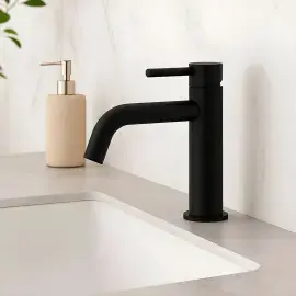 Змішувач для раковини Flow Devit 550534B Matt Black — вид спереду