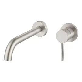 Змішувач для раковини, настінний Flow Devit 550537BN Brushed Nickel — вид на білому тлі