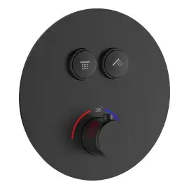 Термостат для ванни / душу Flow Devit D114124010011BM Matt Black — вид на білому тлі