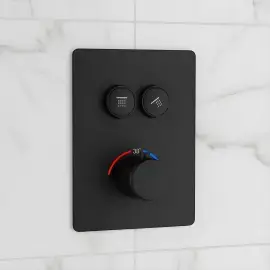 Термостат для ванни / душу Flow Devit D114124010021BM Matt Black — вид спереду