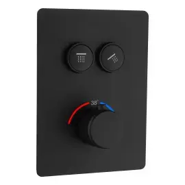 Термостат для ванни / душу Flow Devit D114124010021BM Matt Black — вид на білому тлі