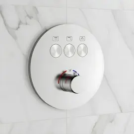 Термостат для ванни / душу Flow Devit D114134010011BN Brushed Nickel — вид спереду