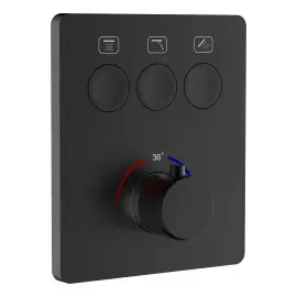 Термостат для ванни / душу Flow Devit D114134010021BM Matt Black — вид на білому тлі