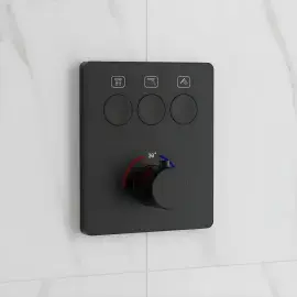 Термостат для ванни / душу Flow Devit D114134010021BM Matt Black — вид спереду
