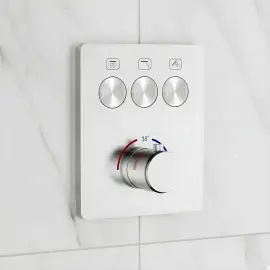 Термостат для ванни / душу Flow Devit D114134010021BN Brushed Nickel — вид спереду