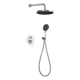 Комплект душової системи Flow Devit D117125001111BN Brushed Nickel — вид на білому тлі