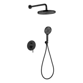 Комплект душової системи Flow Devit D117125001111MB Matt Black — вид на білому тлі