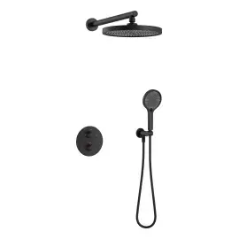 Комплект душової системи Flow Devit D117125011111MB Matt Black — вид на білому тлі