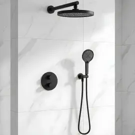 Комплект душової системи Flow Devit D117125011111MB Matt Black — вид спереду