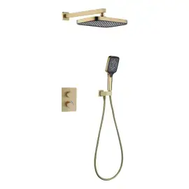 Комплект душової системи Flow Devit D117125011221BG Brushed Gold — вид на білому тлі