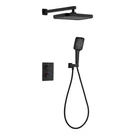Комплект душової системи Flow Devit D117125011221BM Matt Black — вид на білому тлі