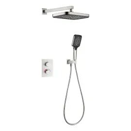 Комплект душової системи Flow Devit D117125011221BN Brushed Nickel — вид на білому тлі