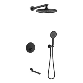 Комплект душової системи Flow Devit D117134011211MB Matt Black — вид на білому тлі